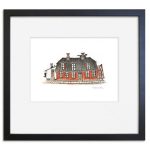 ib Spang Olsen Gallery the cat house print frame passepartout drawing
